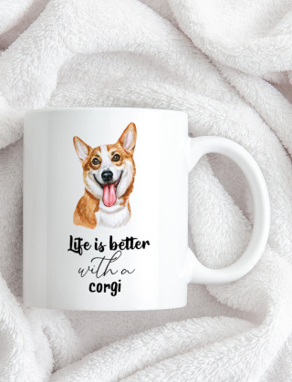 Kubek z Corgi Life is better with a corgi