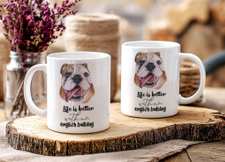 Kubek z Buldogiem angielskim Life is better with an english bulldog